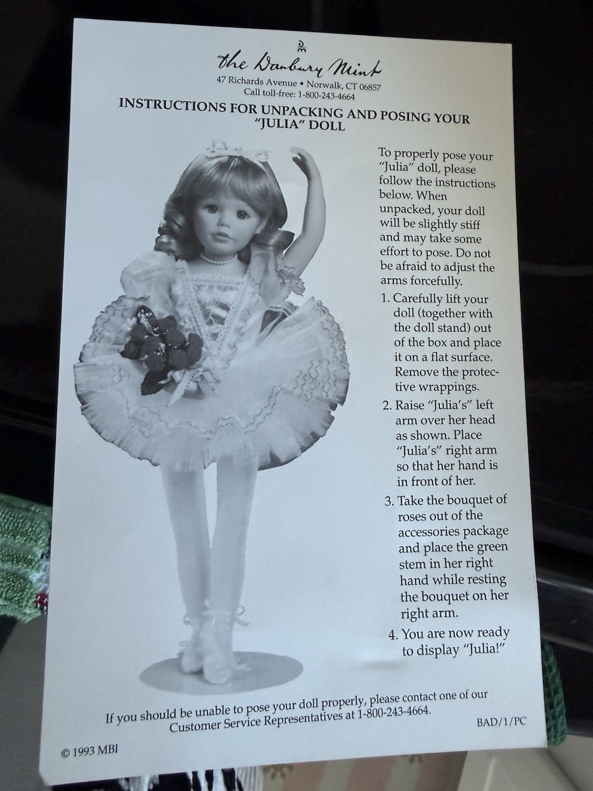 The Danbury Mint Julia Porcelain Doll by Susan Wakeen Includes Box + COA – NRFB