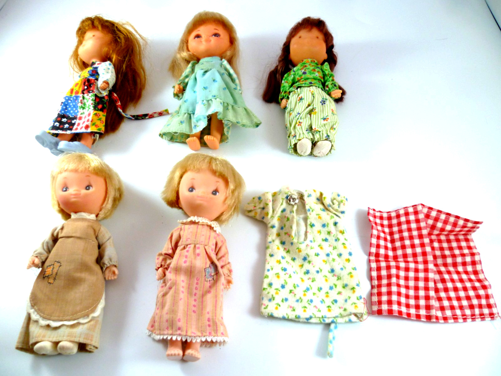 Lot 5 Knickerbocker Moppet Betsey Clark Holly Hobby Dolls 1976-1978 6″ Poseable