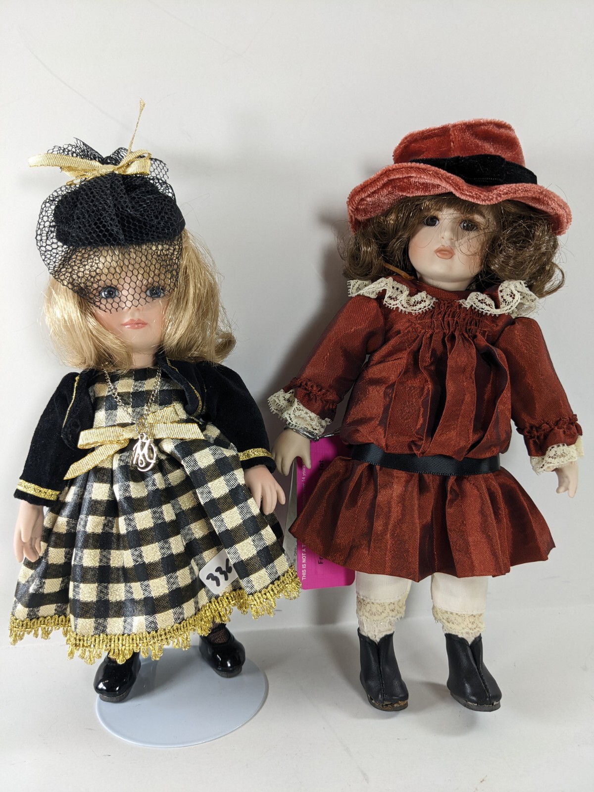 Marie Osmond French fashion Bru and Alexis Christmas Tiny tot two Dolls vintage