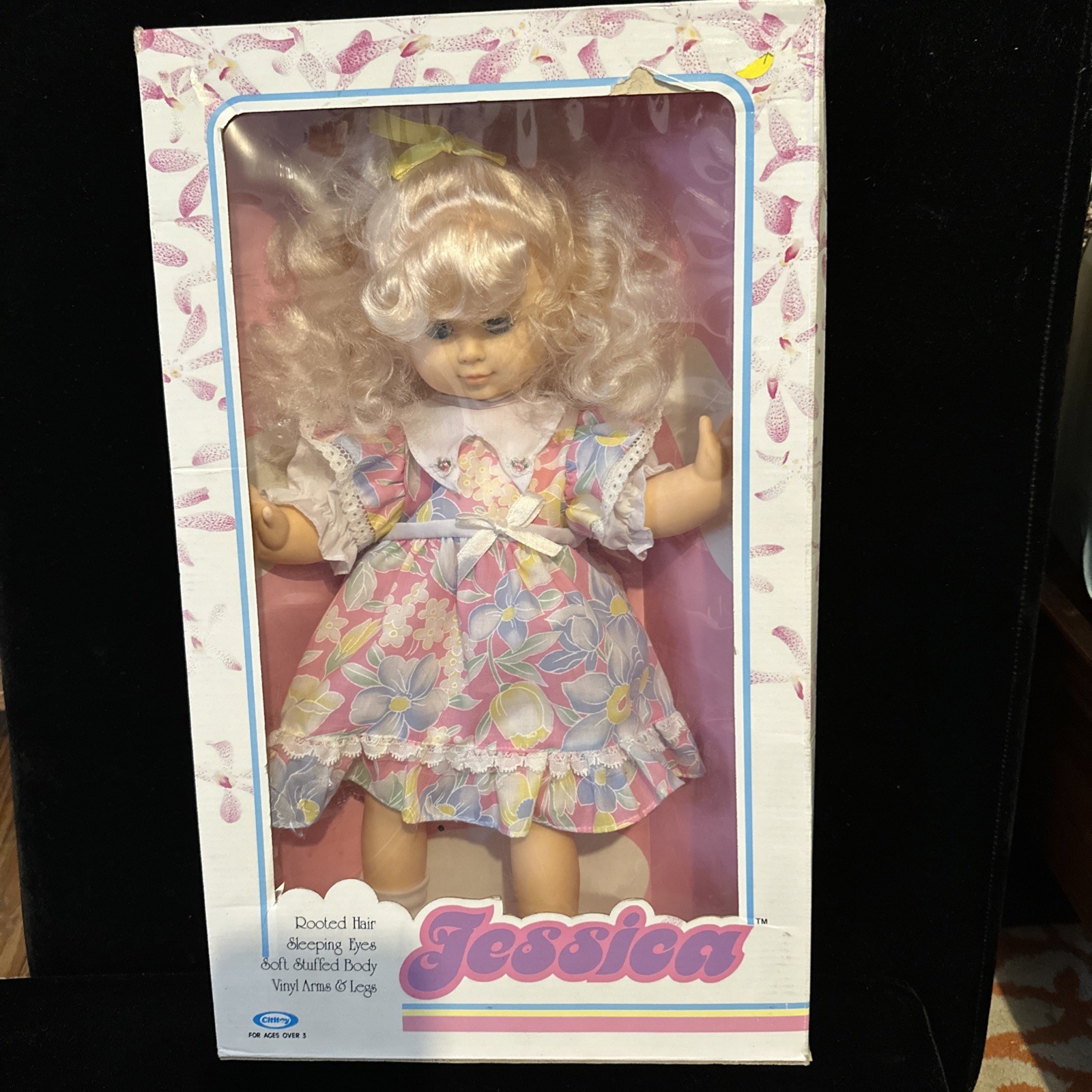 Vintage “Jessica” Doll by CitiToy Blonde Rooted Hair Soft Body 15″ 1988 – C