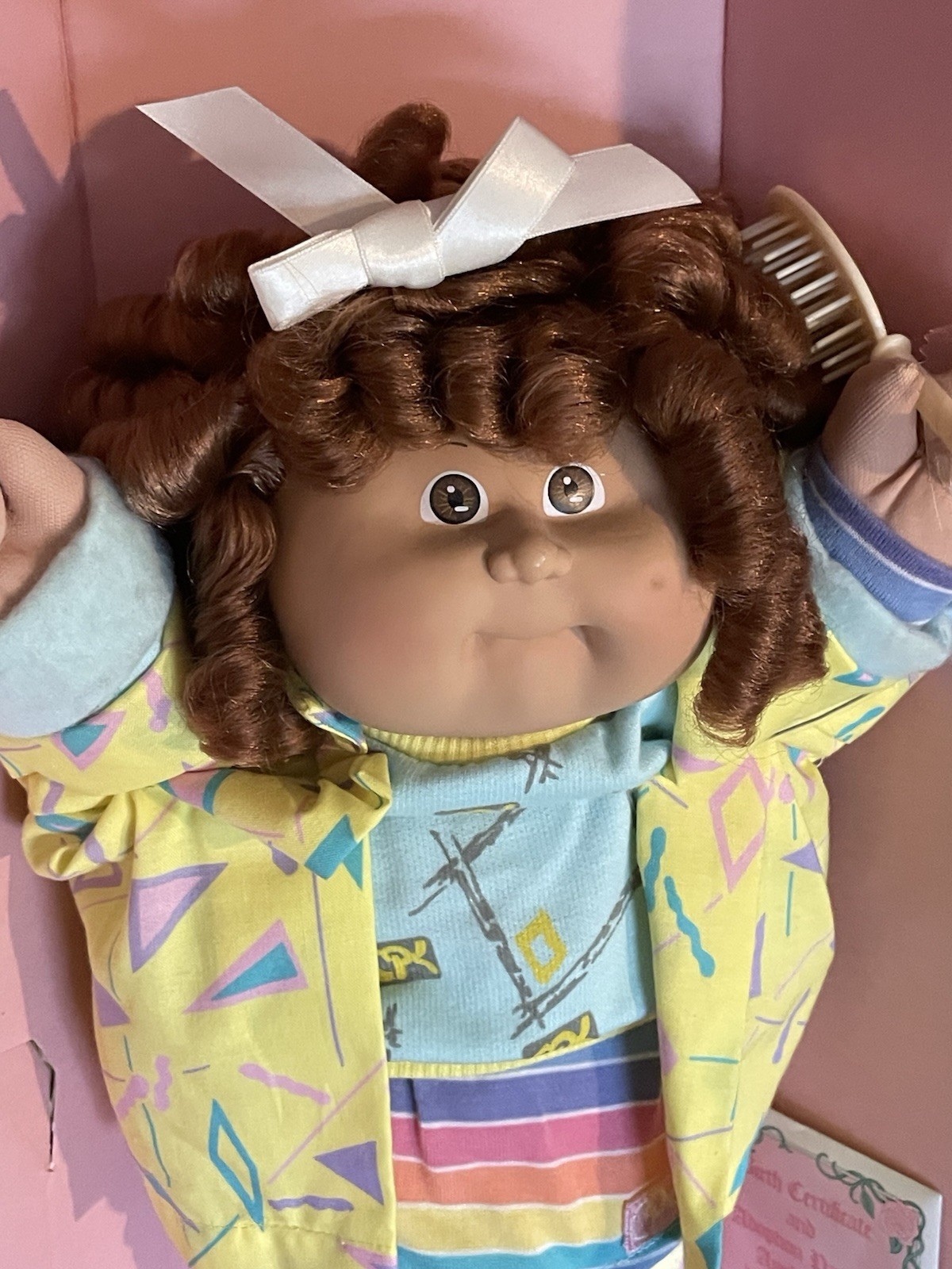 Cabbage Patch Kids Cornsilk Reddish Brown Curls OK Factory HM3 1986 Bright Color