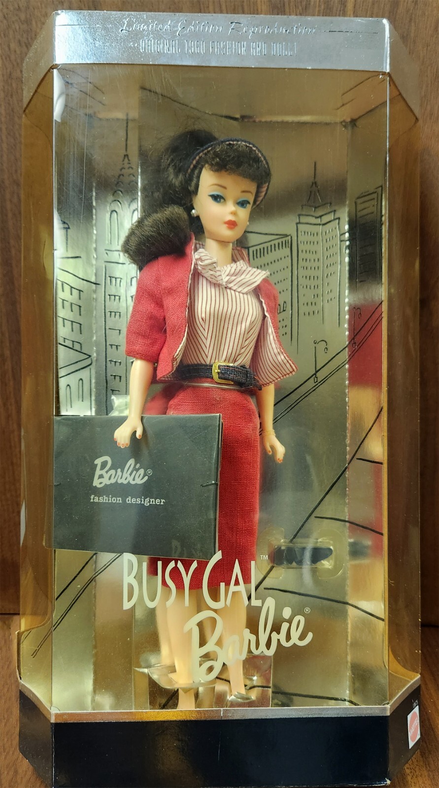 Vintage Nostalgic 1995 Mattel~~BUSY GAL Barbie~~Brunette 1960 Lmt Ed Repro. NRFB