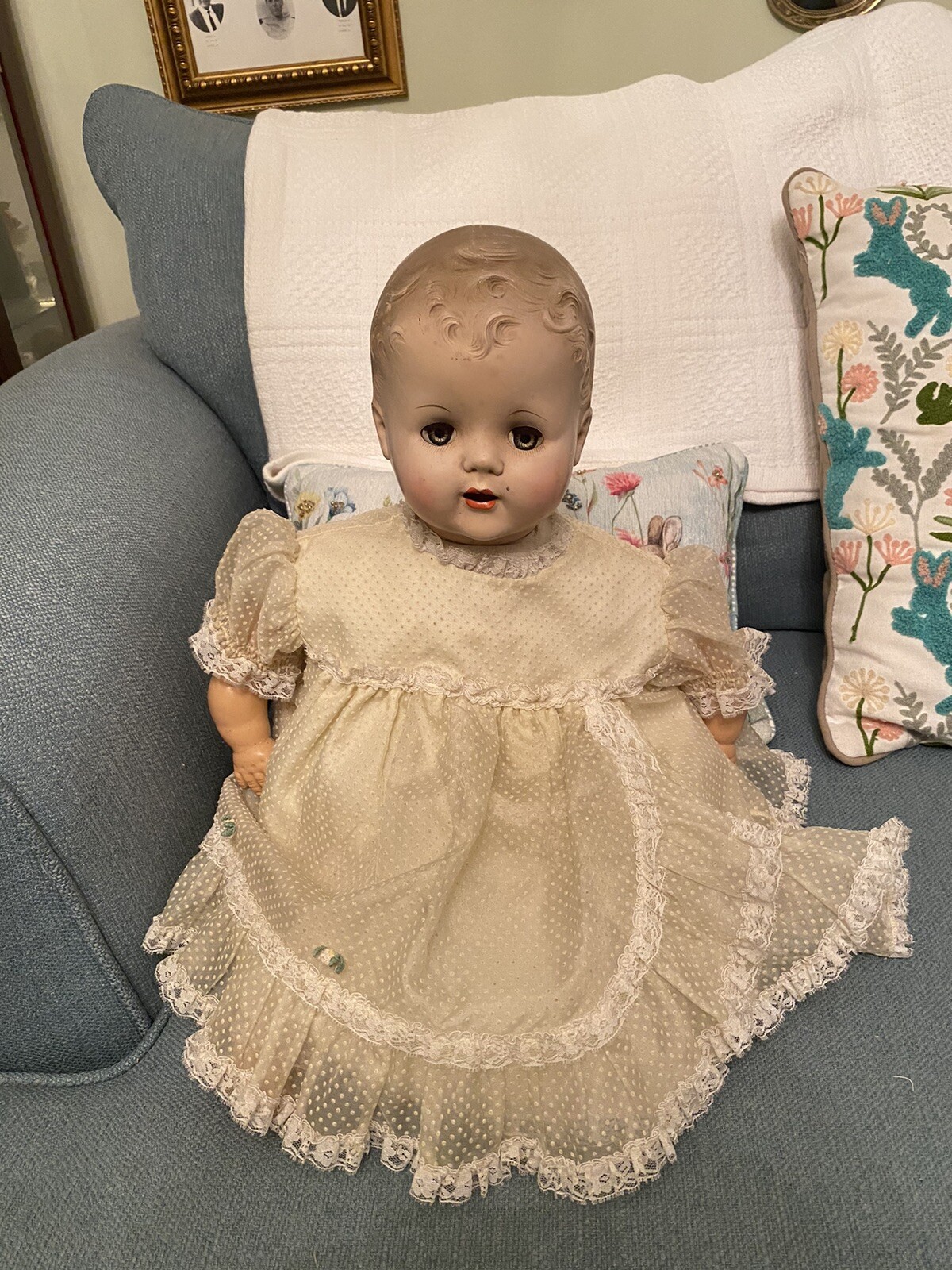 Ideal Hard Plastic Doll “Talking Tot” 22” Baby Doll 1950 Shilling Co HTF