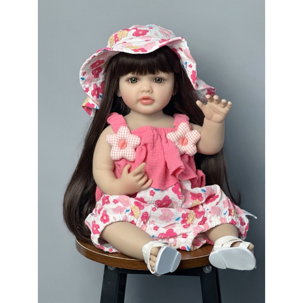 22inch Realistic Full Body Vinyl Reborn Baby Doll Girl Toddler Handmade Gifts