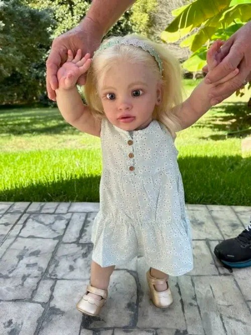 26in Girl Reborn Baby Doll Realistic Toddler Hand-Rooted Hair Lifelike Toys Gift