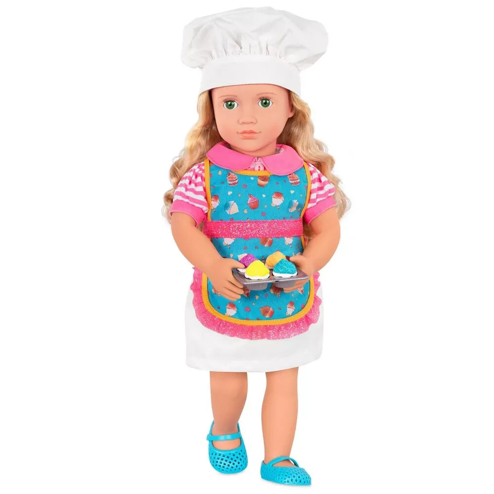 Our Generation 18″ Posable Baking Doll with Storybook & Accessories – Jenny