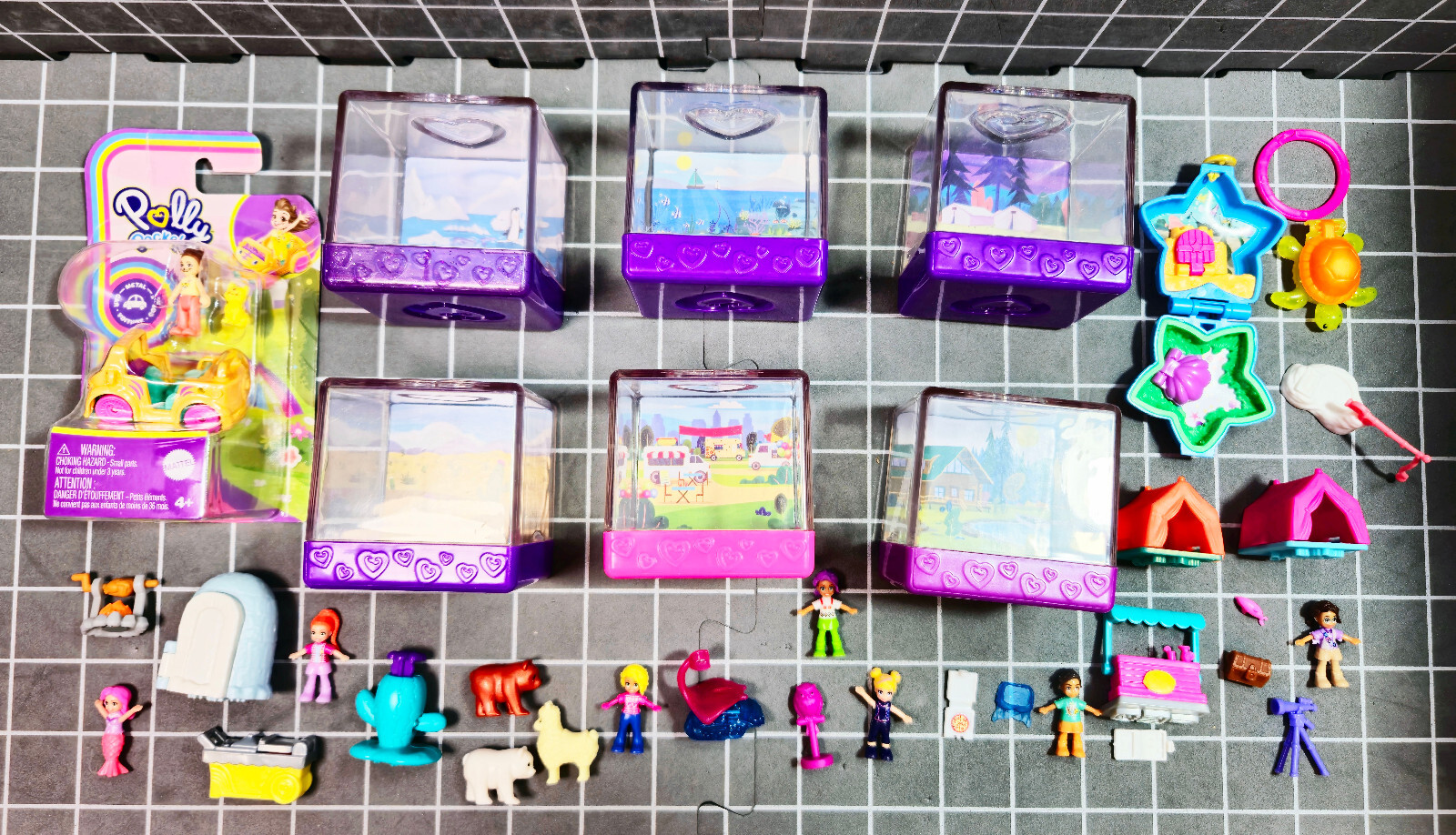 Polly Pocket 2020s Lot Sand Secrets Cubes Figures Vehicle More!