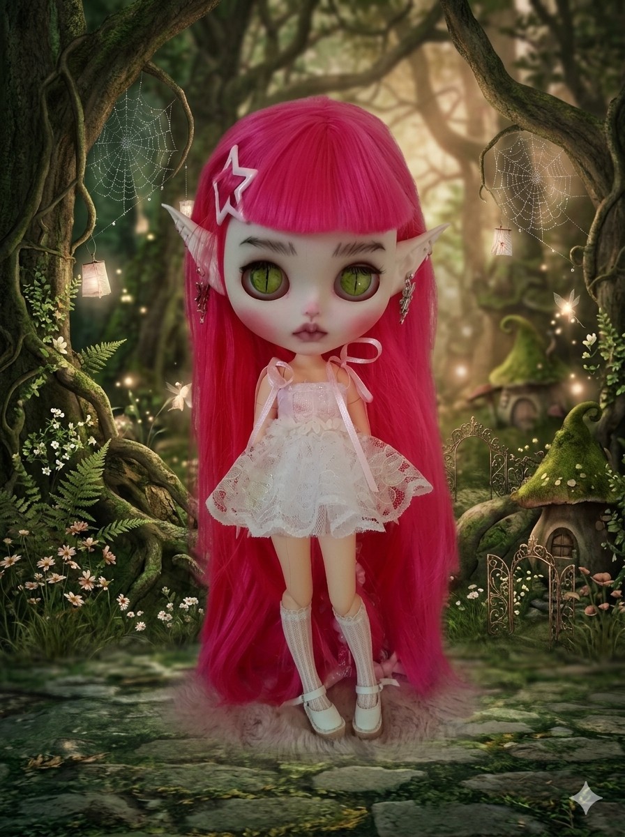Custom Blythe Doll OOAK Pink Hair Carved Matte Face Articulated Art Doll Clothes