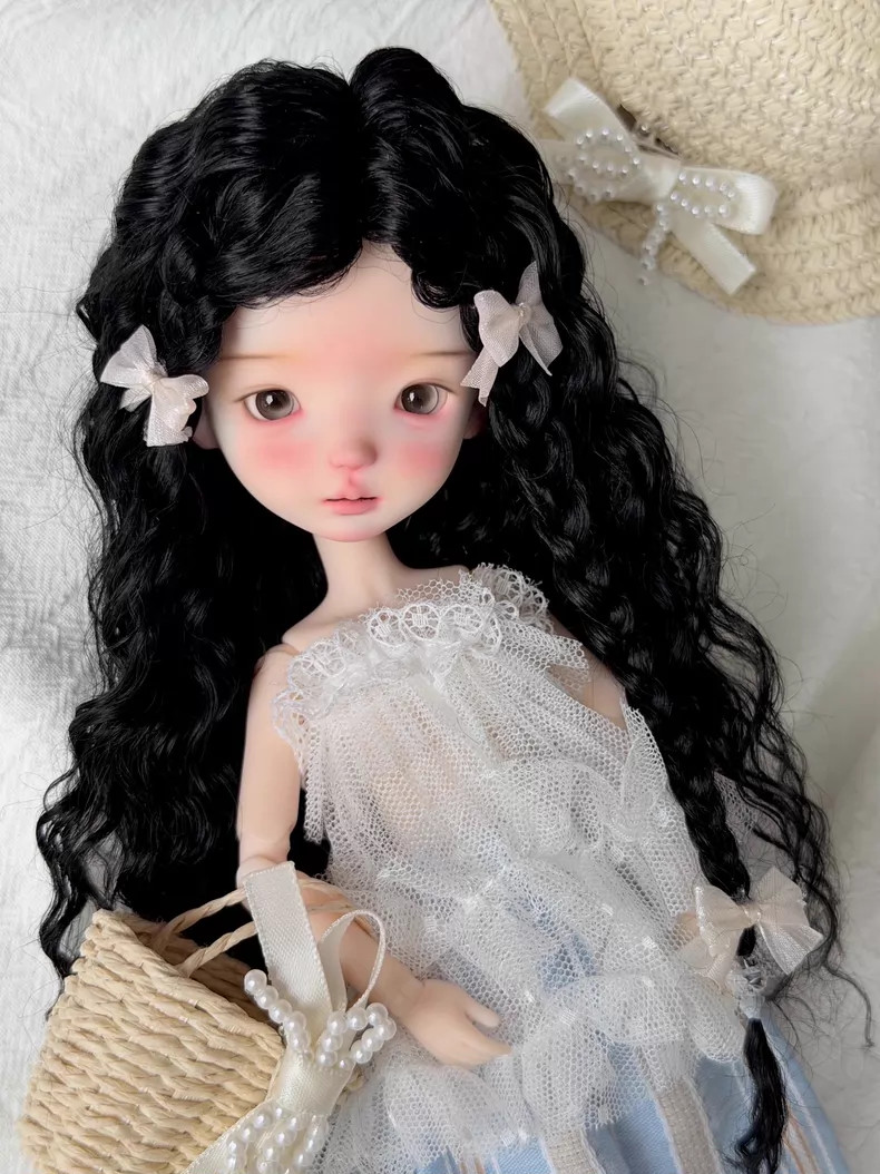Handmade Long Curly Wavy Bangs Wig Fake Hair for Landoudou 1/6 BJD Doll MSD