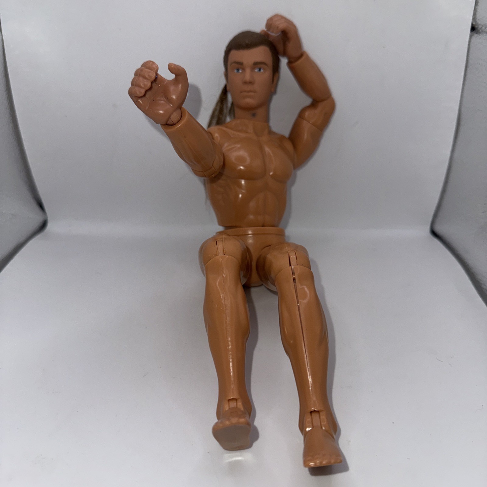 Hasbro Male Doll 1993 Articulated Rooted Hair Muscles Ken GI Joe Nude