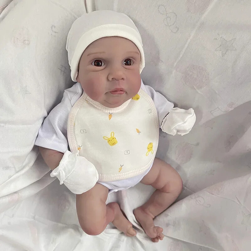 19″ Painted Reborn Doll Unassembled Kit Vinyl Parts Newborn Soft Cloth Body Gift