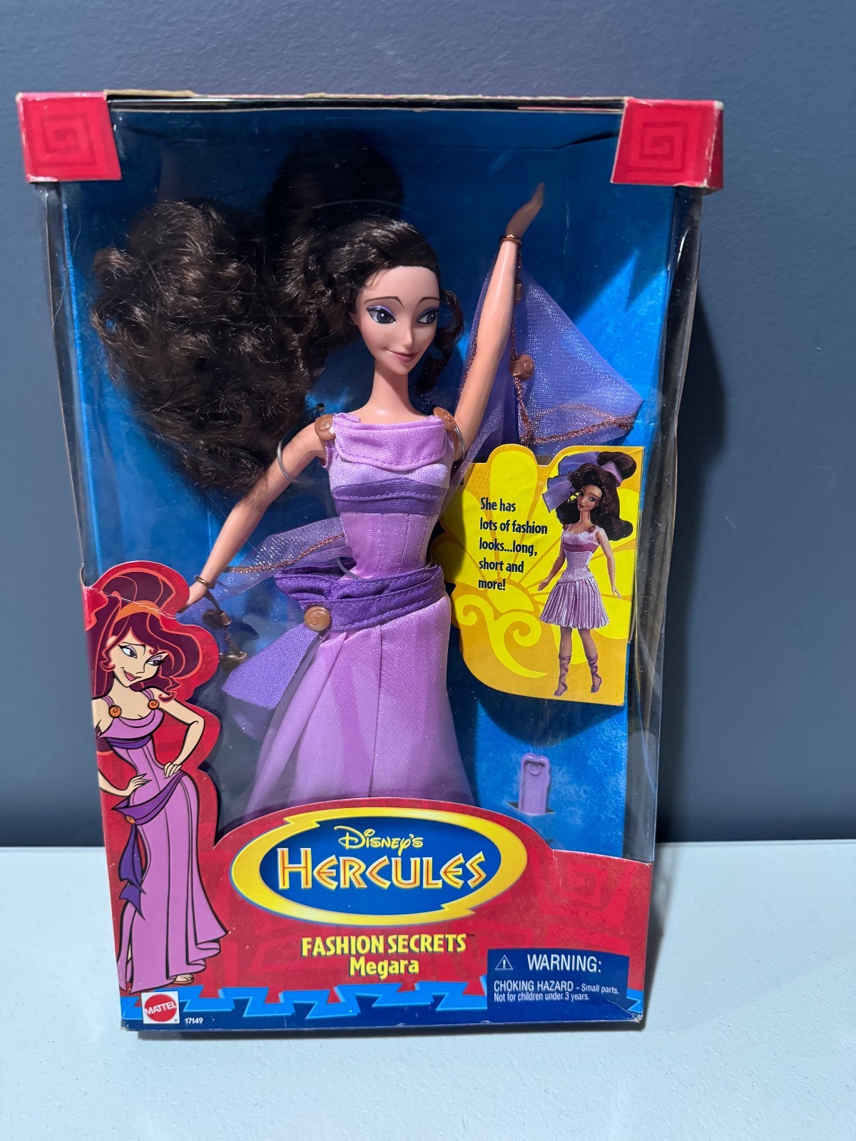 Disney Hercules Fashion Secrets Megara Doll 1996 Mattel New