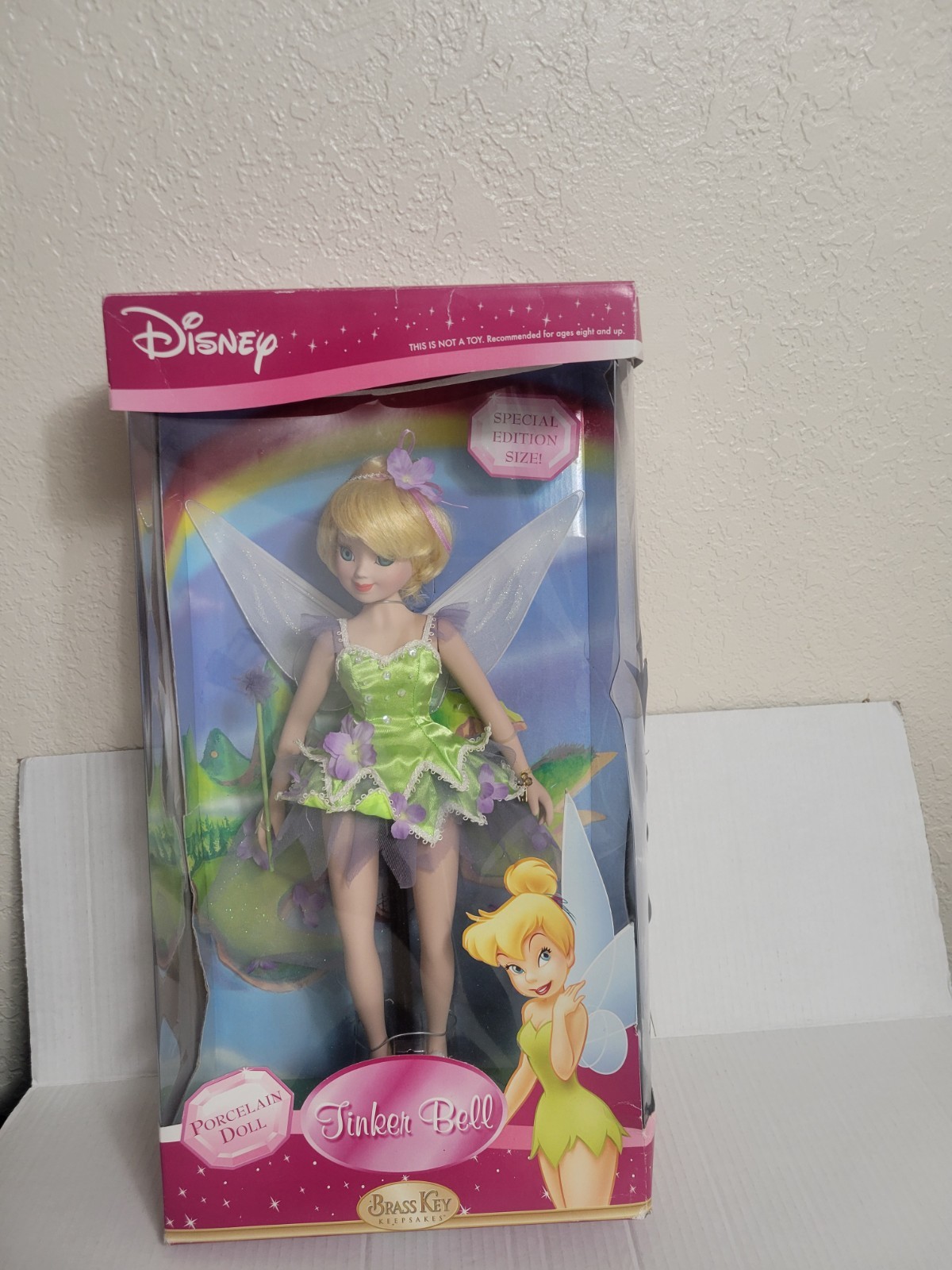 Disney Brass Key Keepsakes Tinker Bell 10in Porcelain Doll Stand Special Edition