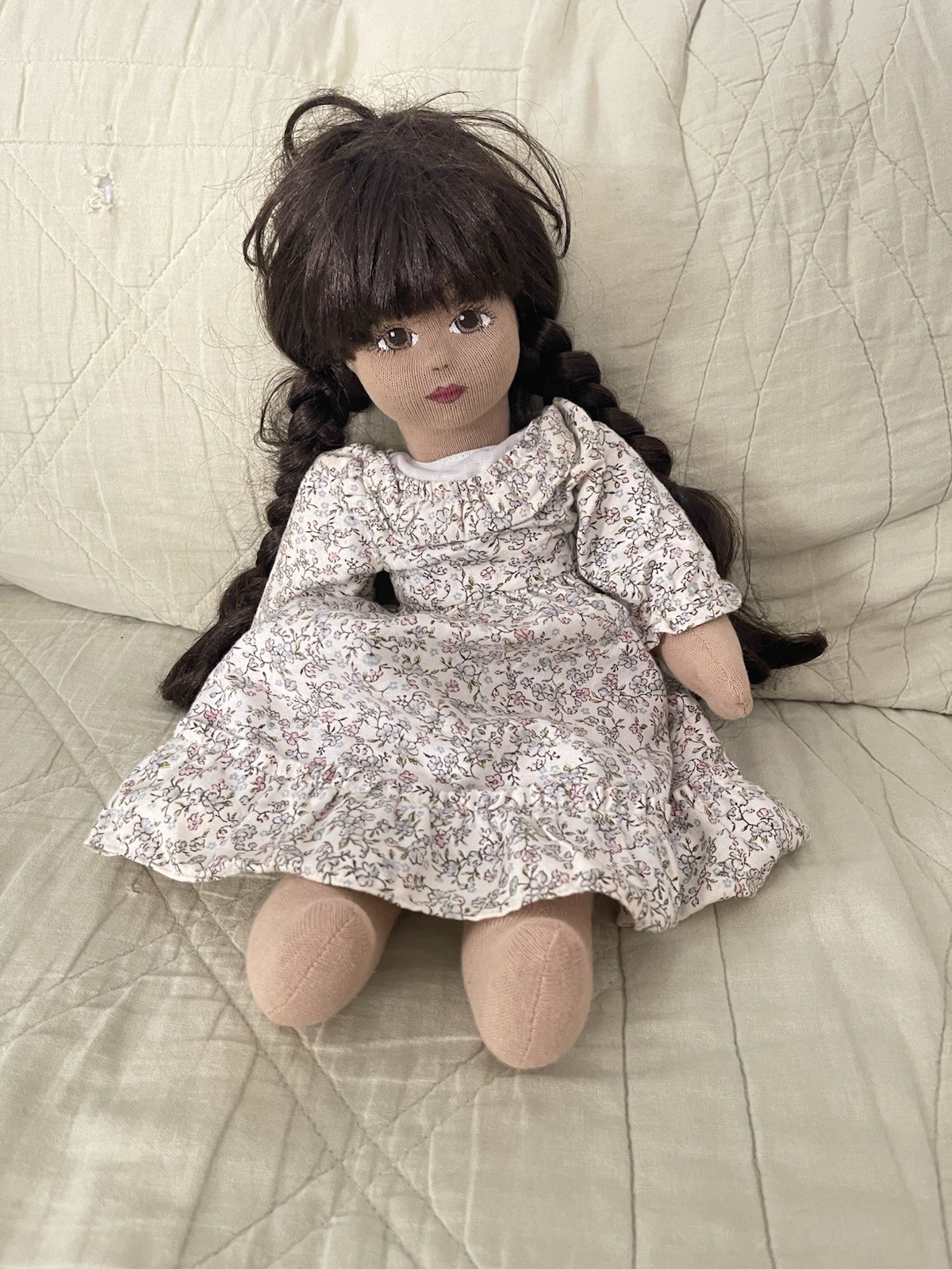Cloth Doll Brown Hair and Eyes
