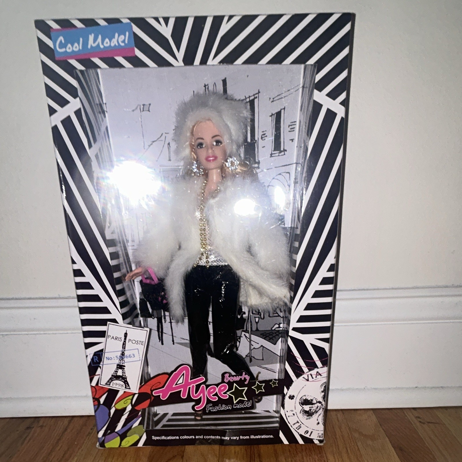 Ayee Beauty Ayee Fashion Doll 11in Curly White Hair Blue Eyes Outfit NIB