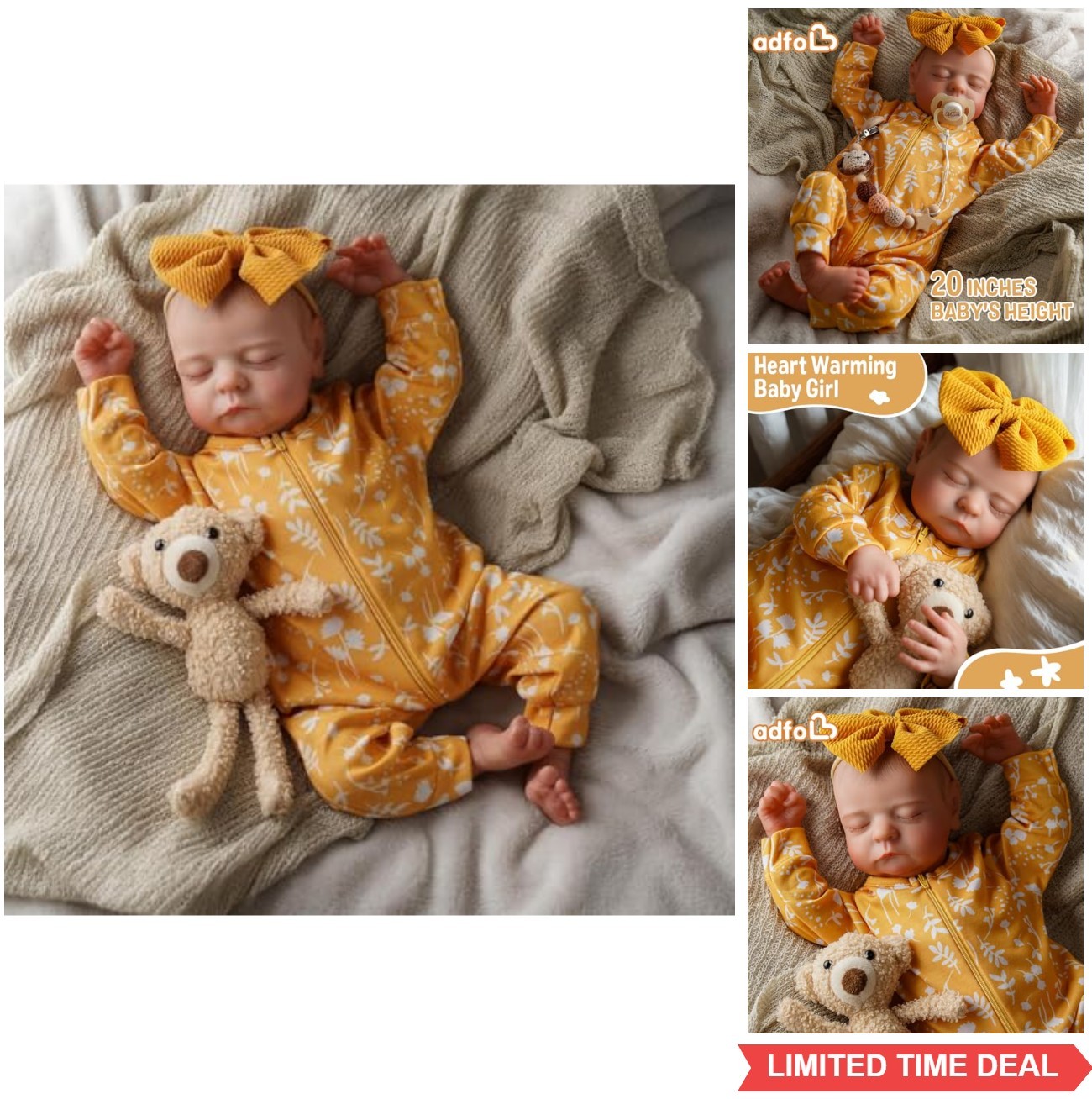 Reborn Baby Doll 20 Inch Full Vinyl Realistic Girl Soft Body Lifelike Newborn