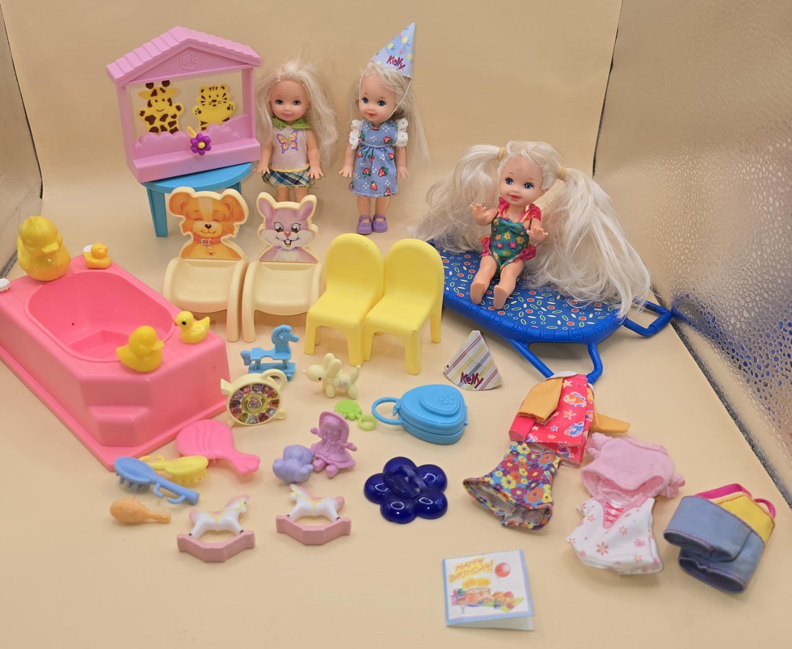 Vintage Mattel Kelly Barbie Baby Doll 30+pc Lot Accessories Tub Birthday