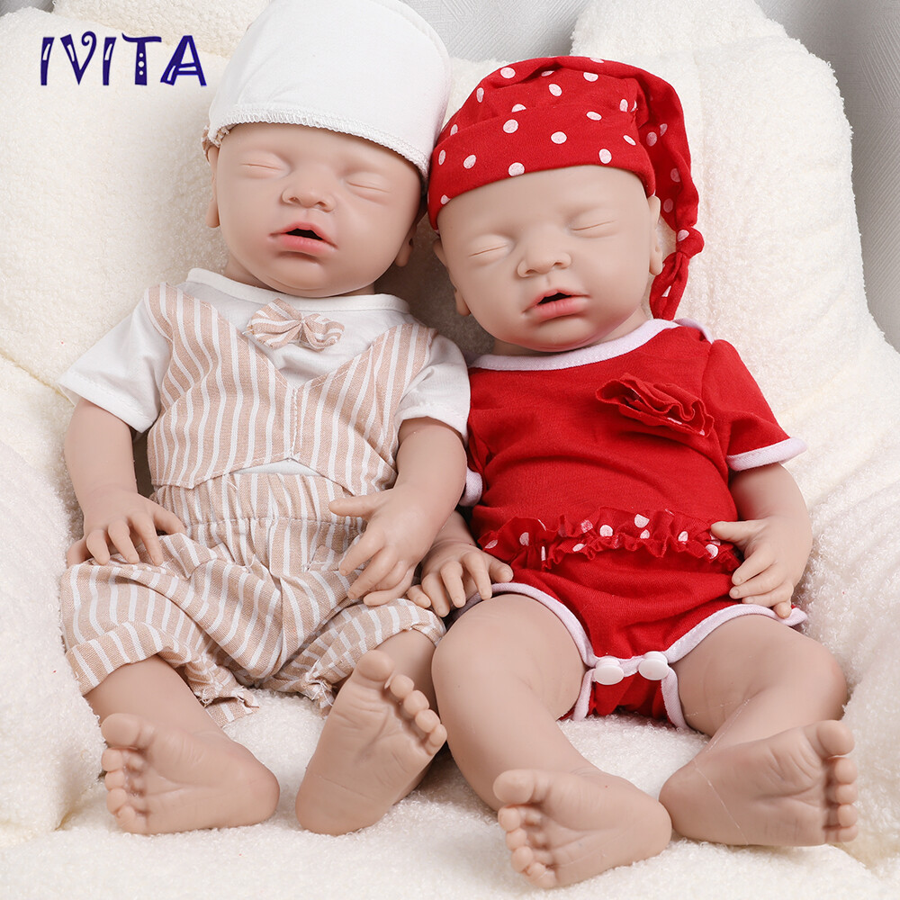18″ Sleeping Baby Lifelike Reborn Baby Doll Full Body Silicone Real Touch Xmas