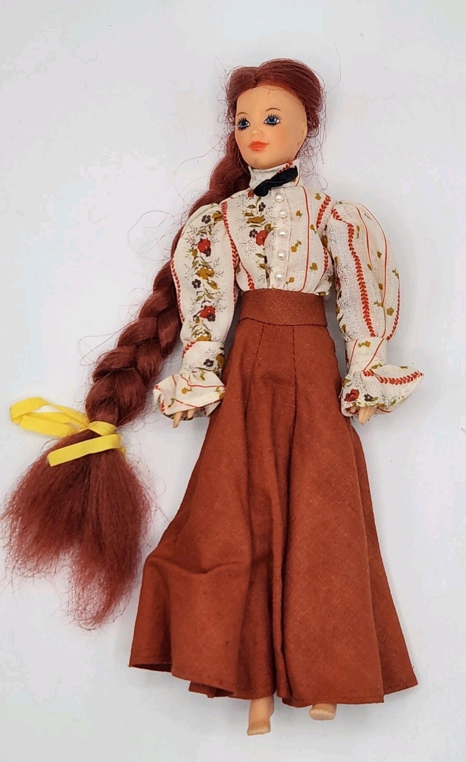 Vintage 1975 IDEAL Old Fashioned JODY Doll Country Girl Dress Outfit 9″ Red Hair