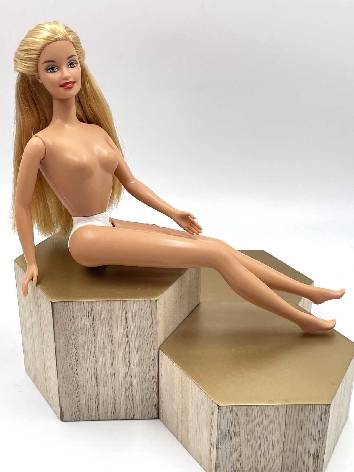 Nude Barbie Long Honey Blonde Hair Green Eyes TnT Body CEO Generation for OOAK