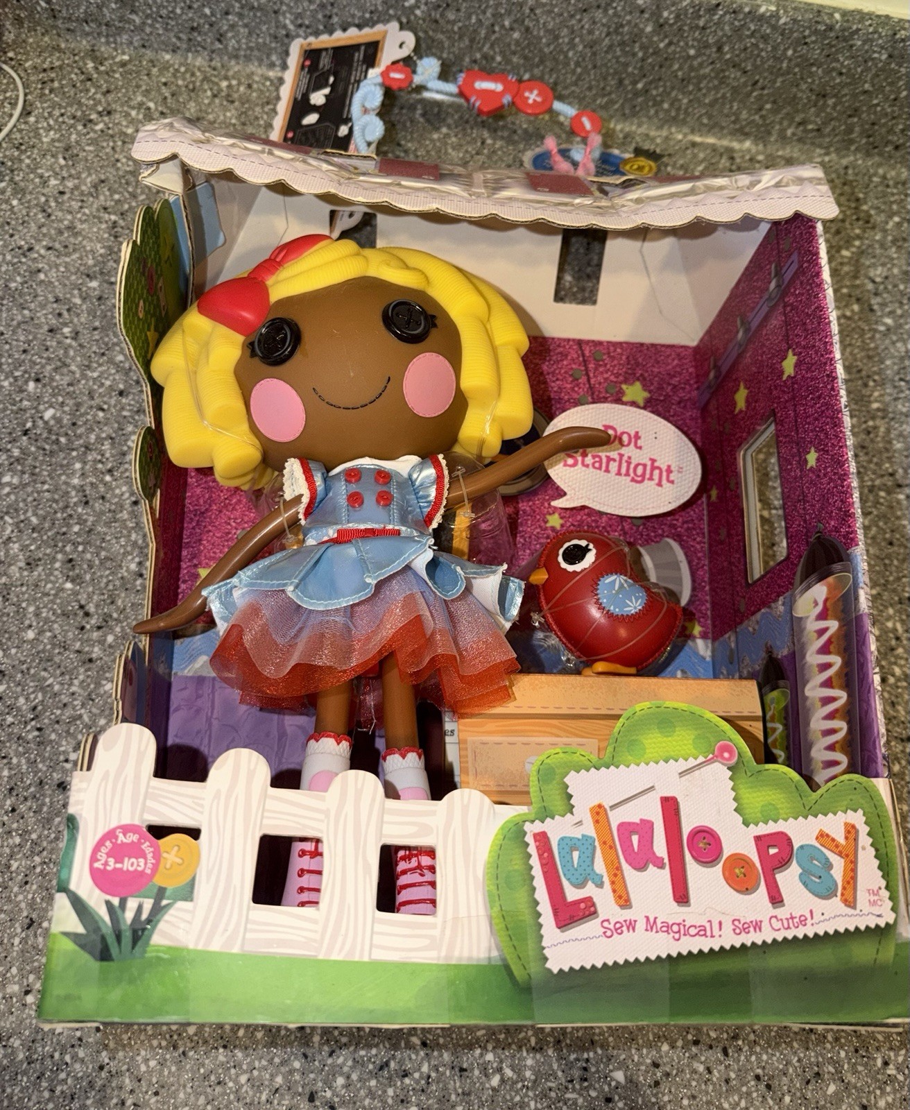 Lalaloopsy Dot Starlight Full-Size 12″ Play Doll With Pet Bird 2021 Brand New
