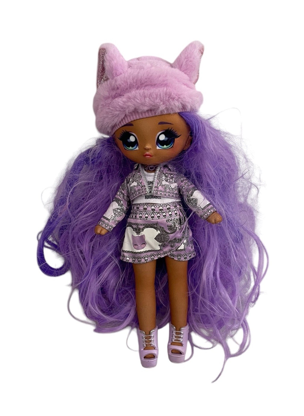 Na! Na! Na! Surprise Lavender Kitty Doll 12” Purple Hair Blue Eyes