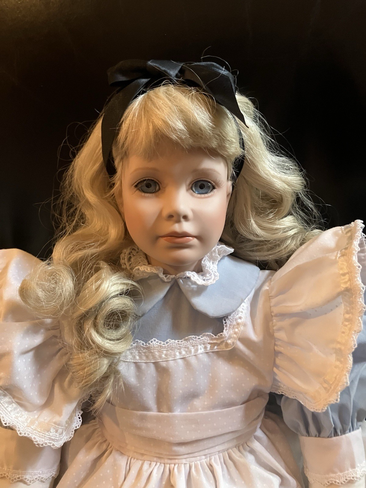 Thelma Resch Alice In Wonderland Doll 1993 Large 28” Porcelain/Fabric Rabbit Pin
