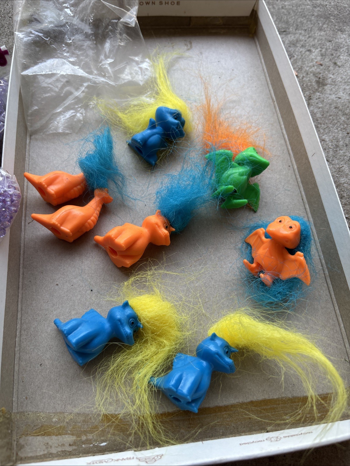 Vintage 1990S Dinosaur Troll Pencil Toppers Brand New