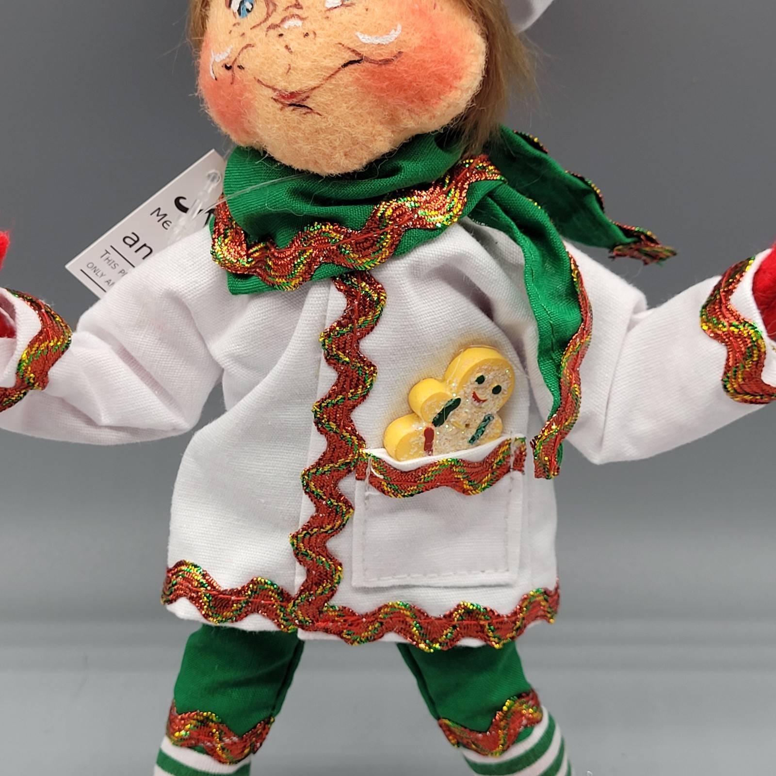 2008 Annalee 9″ Gingerbread Chef Elf Christmas Poseable Doll w/Tag #500912