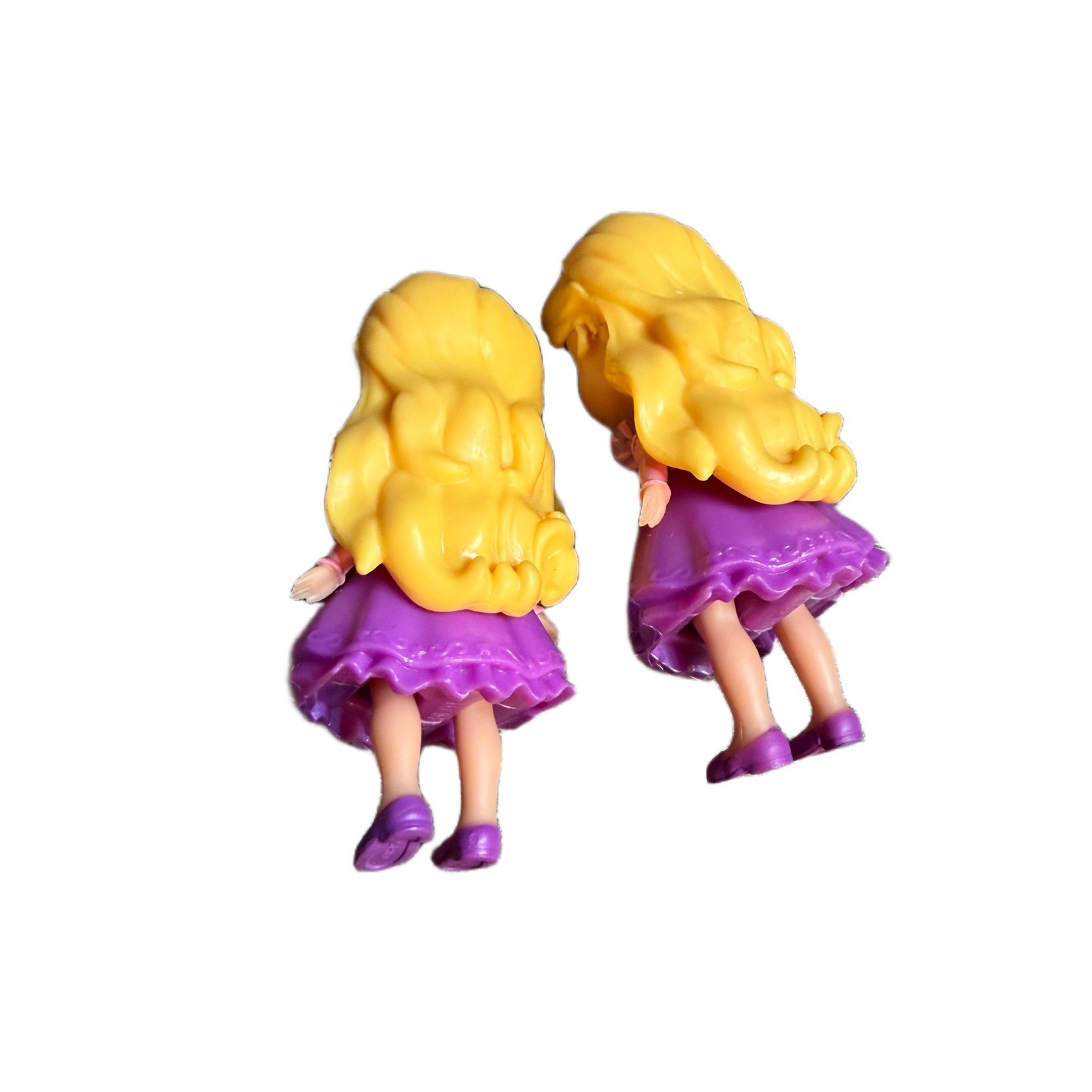 Disney Tangled Rapunzel 3.5in Mini Figures Set of 2 Purple Dress Princess Dolls