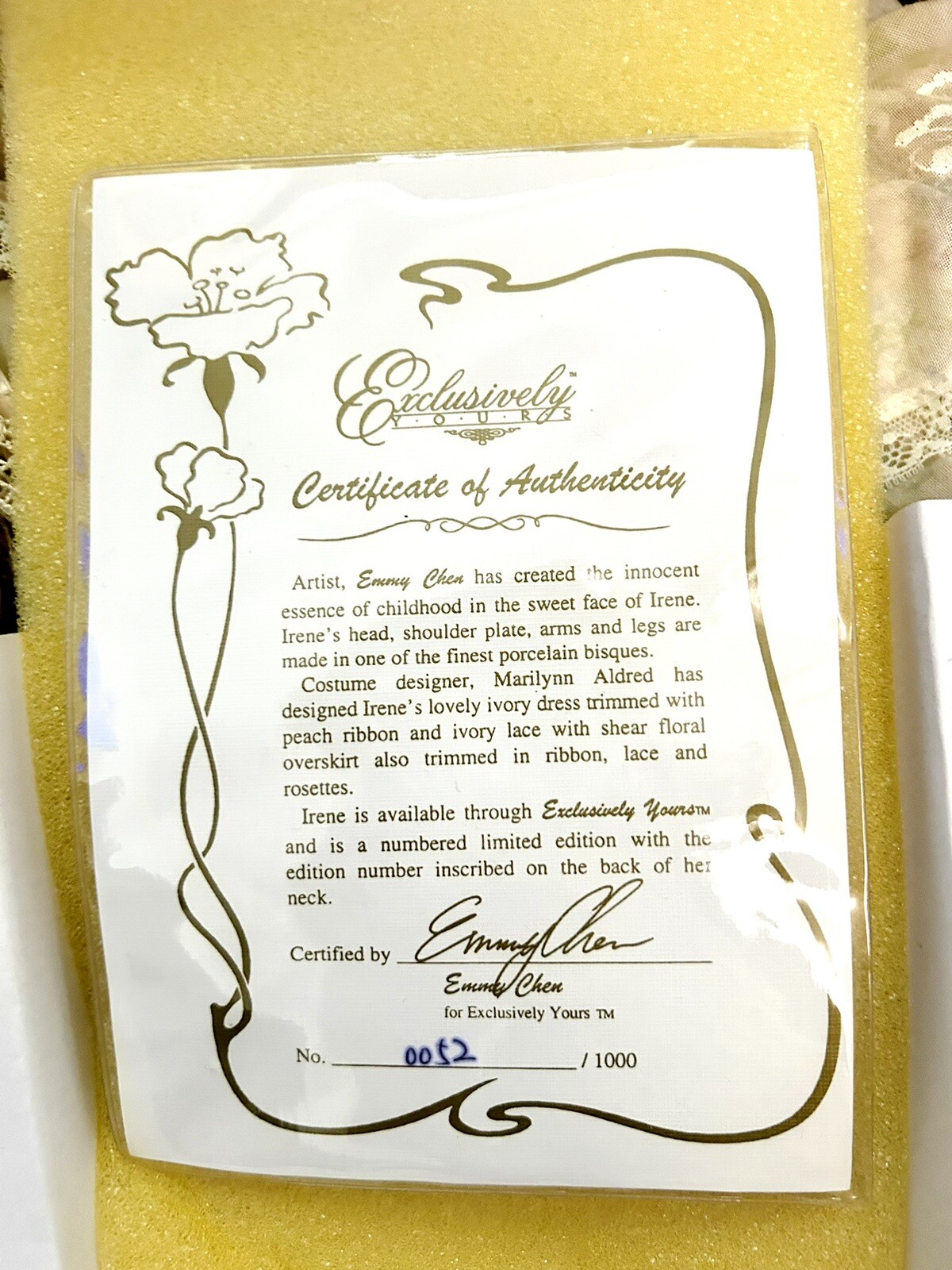 Exclusively Yours Authentic Porcelain Doll – Irene