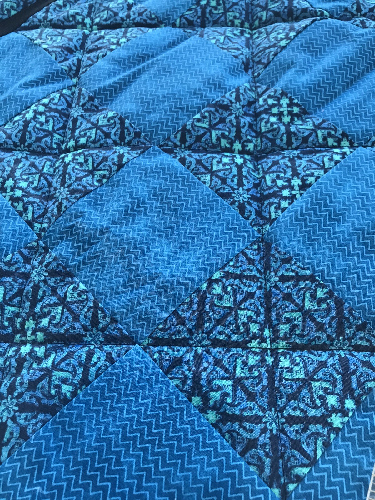 Blue Lg. Patchwork Doll Quilt Set~Made For American Girl or Other 18” Pollys Rox