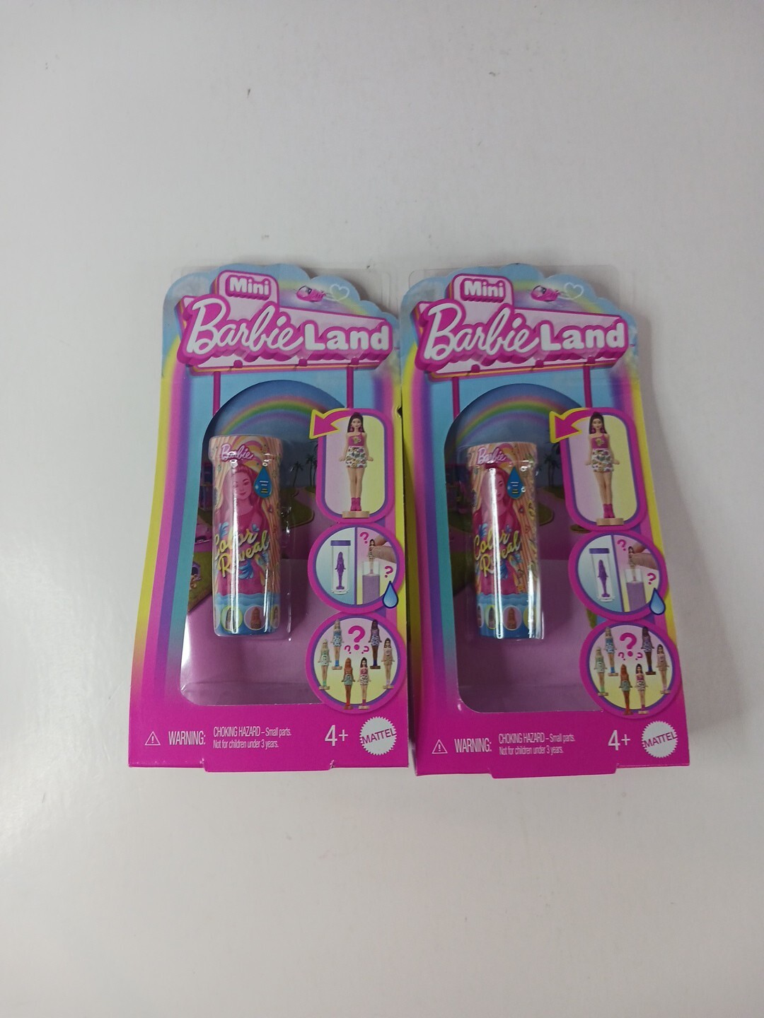 Lot of 2 New Mini BarbieLand Cutie Reveal 1.5″ Inch Mystery Doll & Pet NIP
