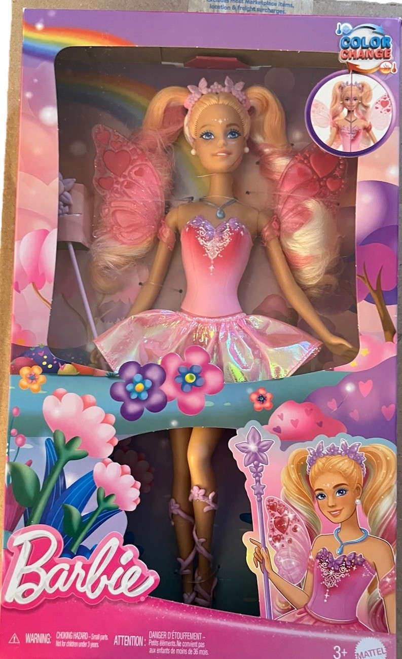 Barbie Fantasy Fairy Doll with Color Changing Wings New