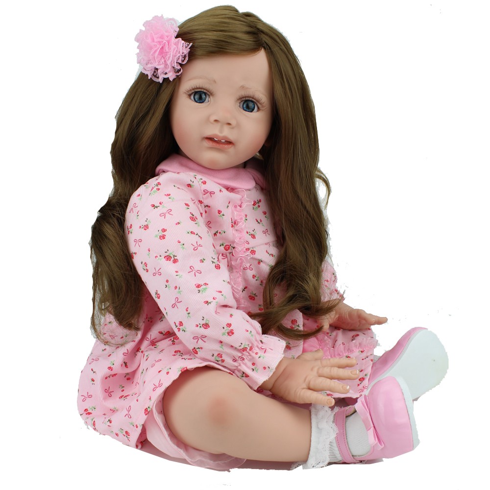24inch Handmade Reborn Baby Doll Vinyl Silicone Lifelike Toddler Girl Dolls Gift