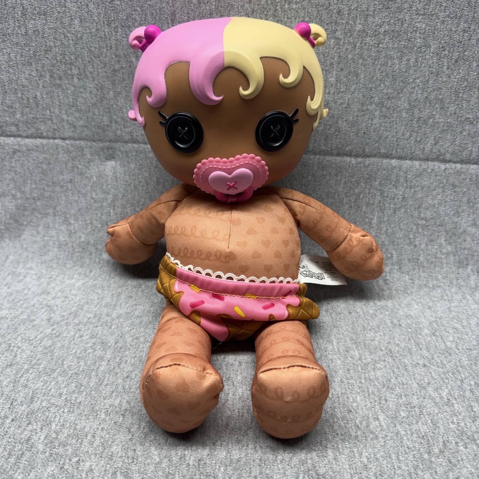 Lalaloopsy Babies Scoops MGA Soft Body With Pacifier And Diaper 12” 2 Tone Hair