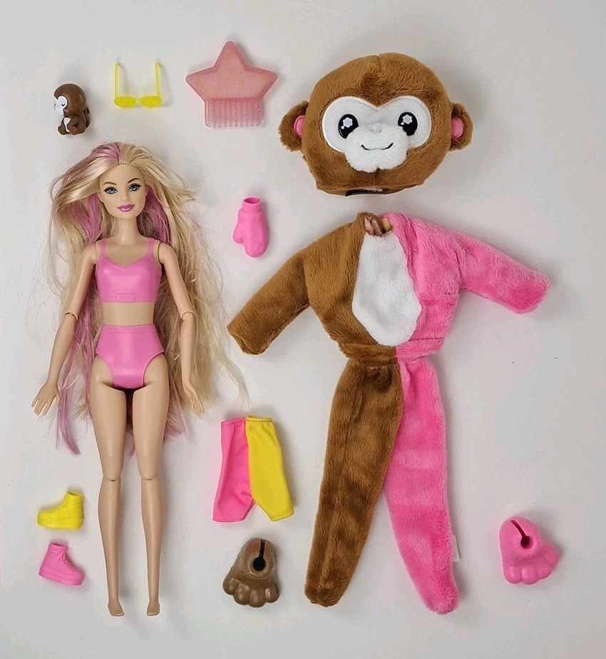 Barbie Cutie Reveal Jungle Monkey Articulated Doll HKR01 (2022) Near Complete!
