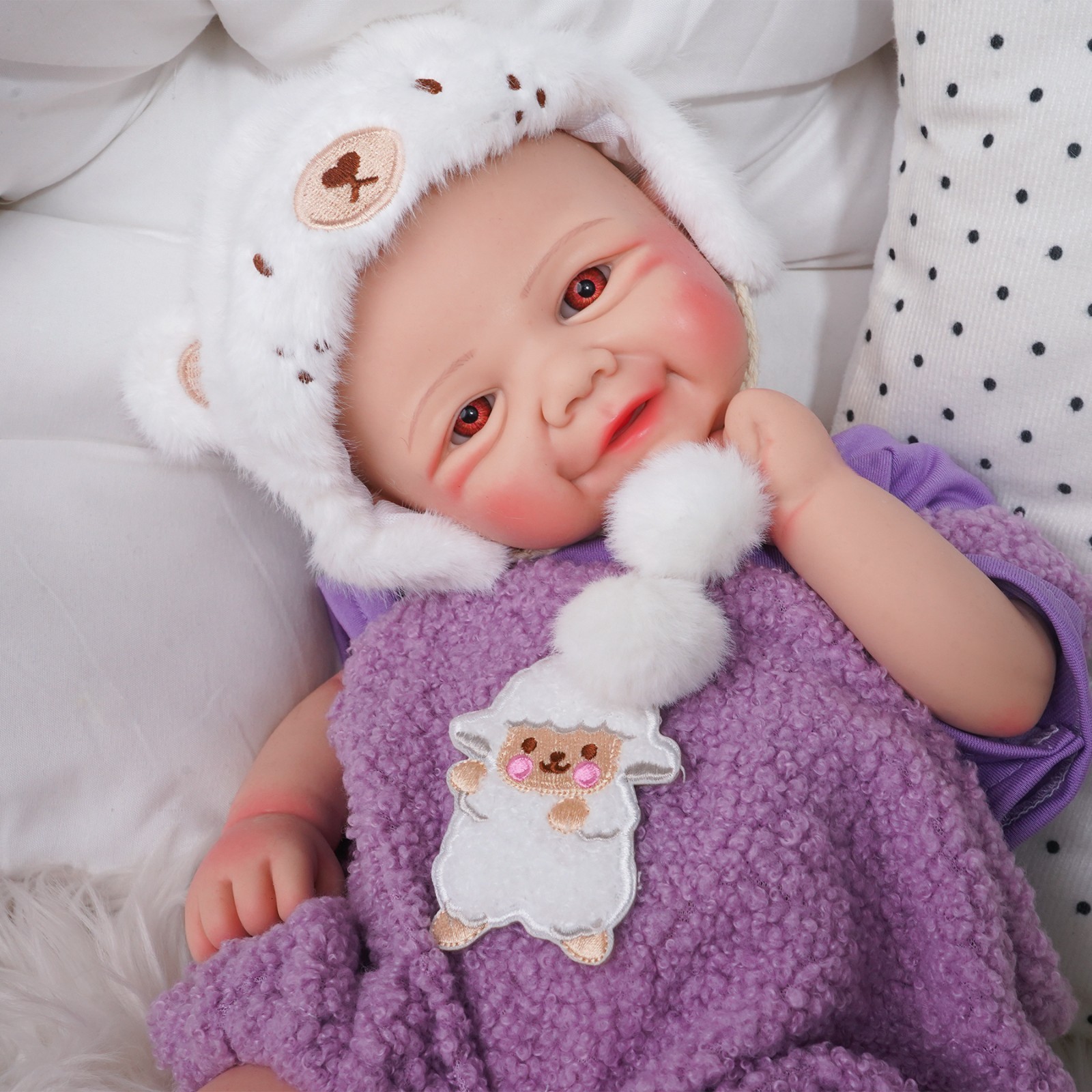 17-inch full-body silicone cute doll with realistic details and soft body
