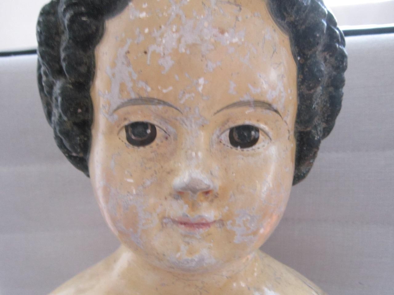 HUGE GERMAN PAPER MACHE GREINER 32″ DOLL CLOTH BODY