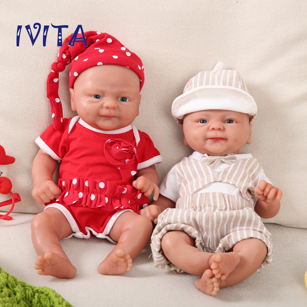 14inch Full Body Silicone Reborn Baby Girl Boy Doll Soft Silicone Doll Xmas Gift