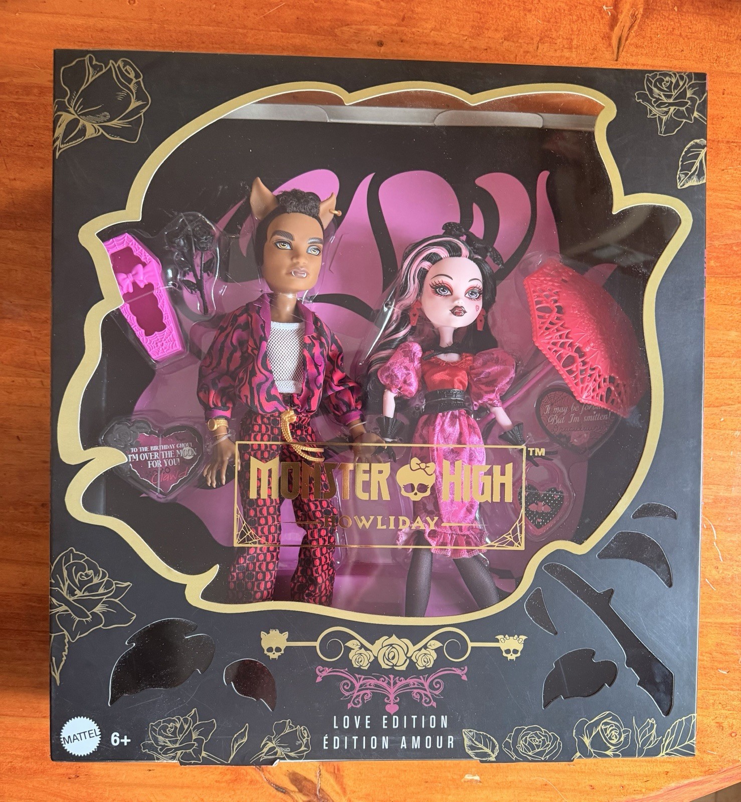 Monster High Howliday Love Edition Draculaura and Clawd Wolf 2-Pack NIB