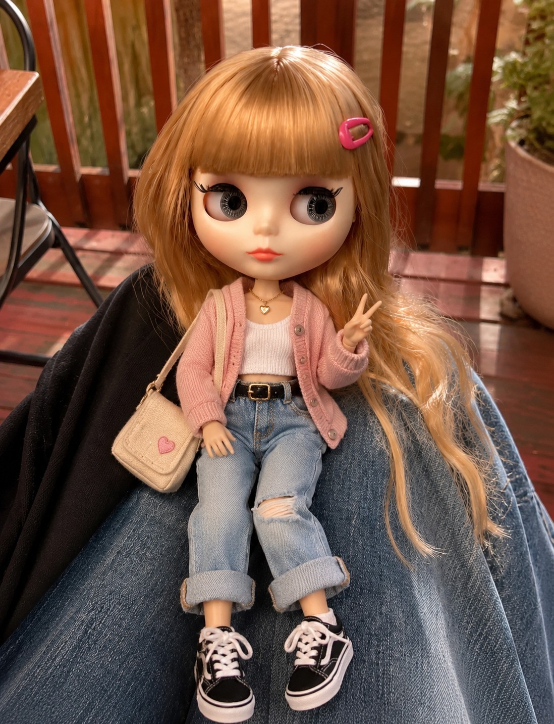 Neo Blythe Doll Blonde Hair 1/6 Matte Face Nude Jointed Body White Skin 12″ OOAK