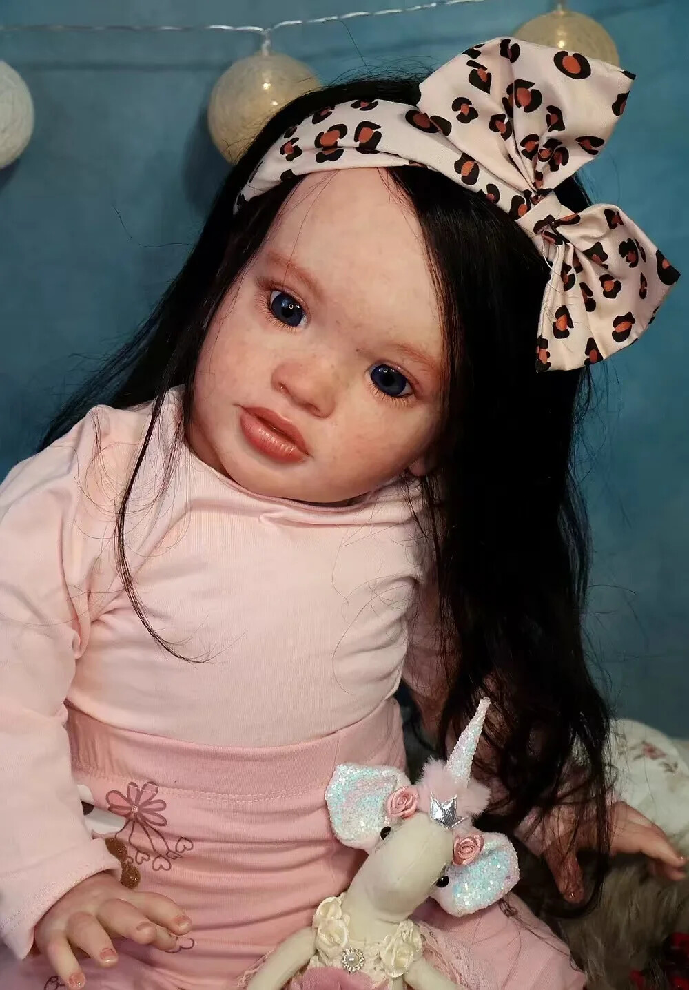 26inch Weighted Reborn Dolls Toddler Girl Rooted Black Hair Artist Finished Gift