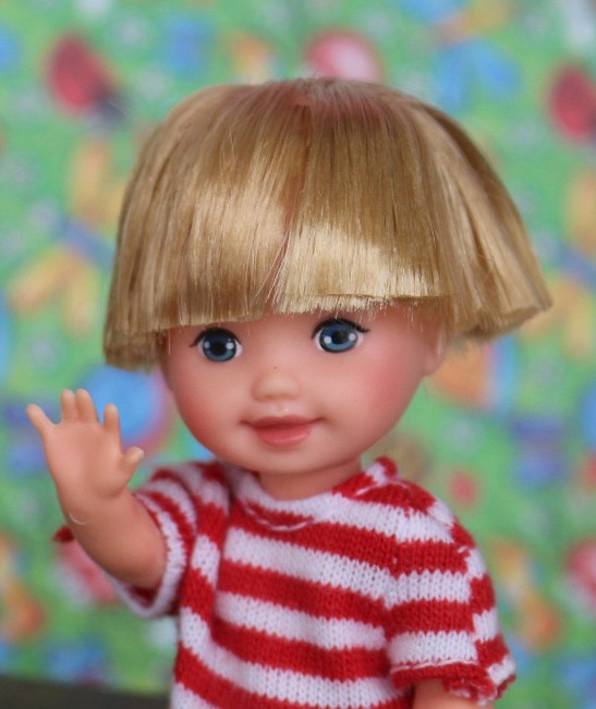 Blonde Tommy Barbie Sibling Blue Eyes 4in Doll + Outfit Shorts Top Shoes JustDBx
