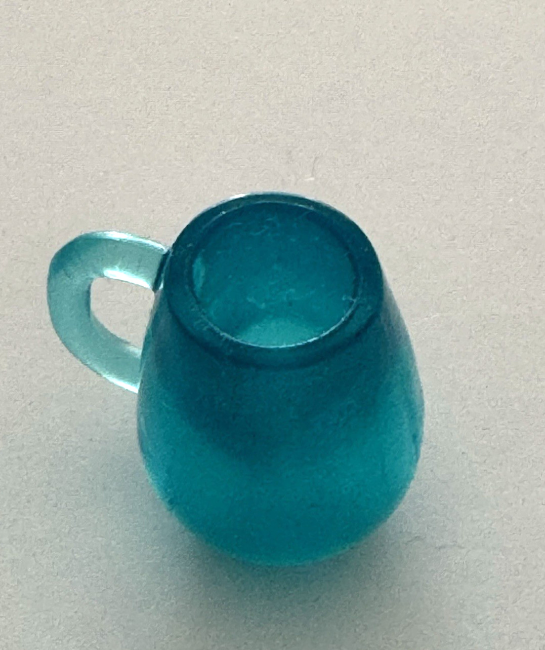 Dollhouse Miniature Mug Glass Cup Handle Large Blue Kitchen Dining Accessory Fun