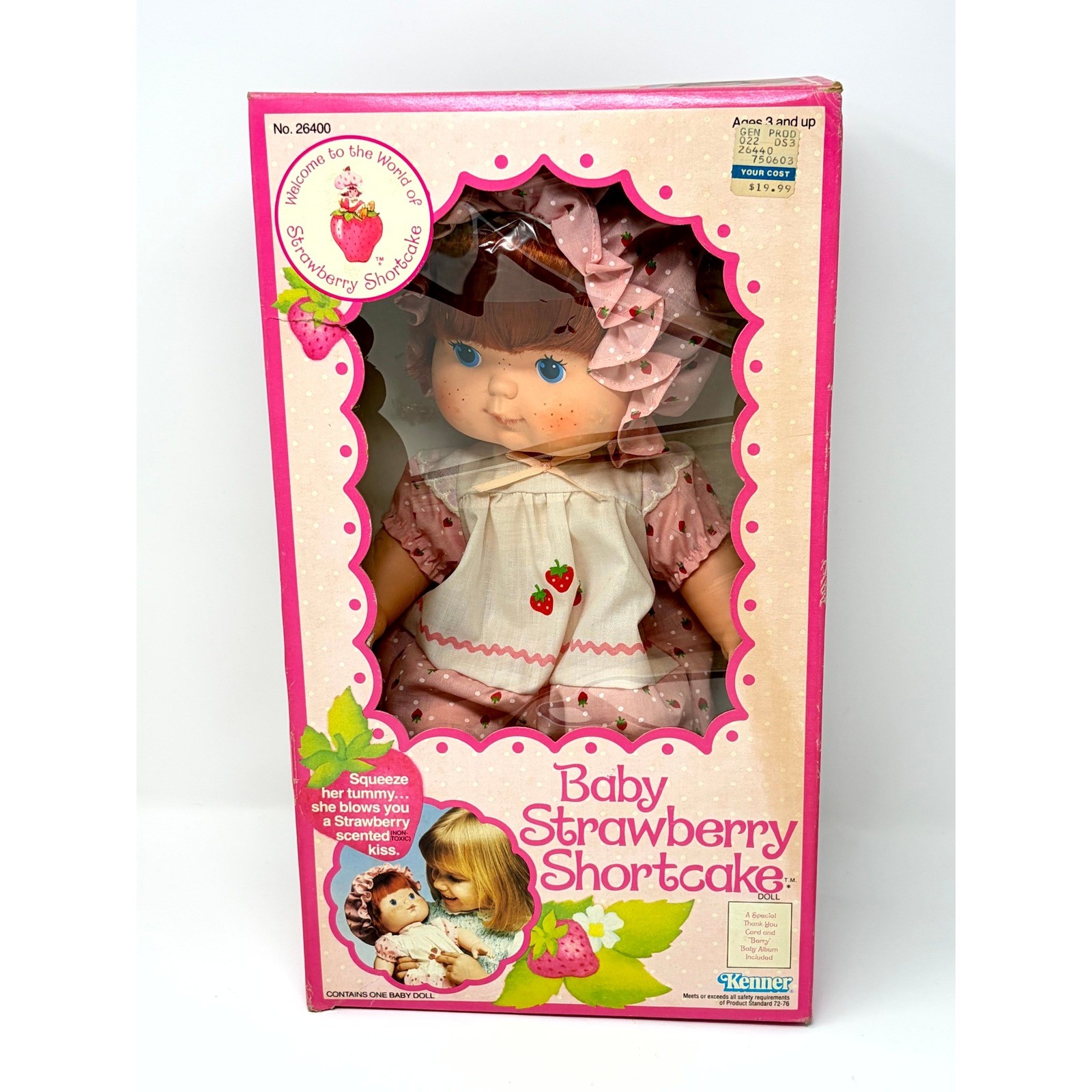 Vintage 1982 Kenner Baby Strawberry Shortcake Doll New In Box No. 26400 Scented
