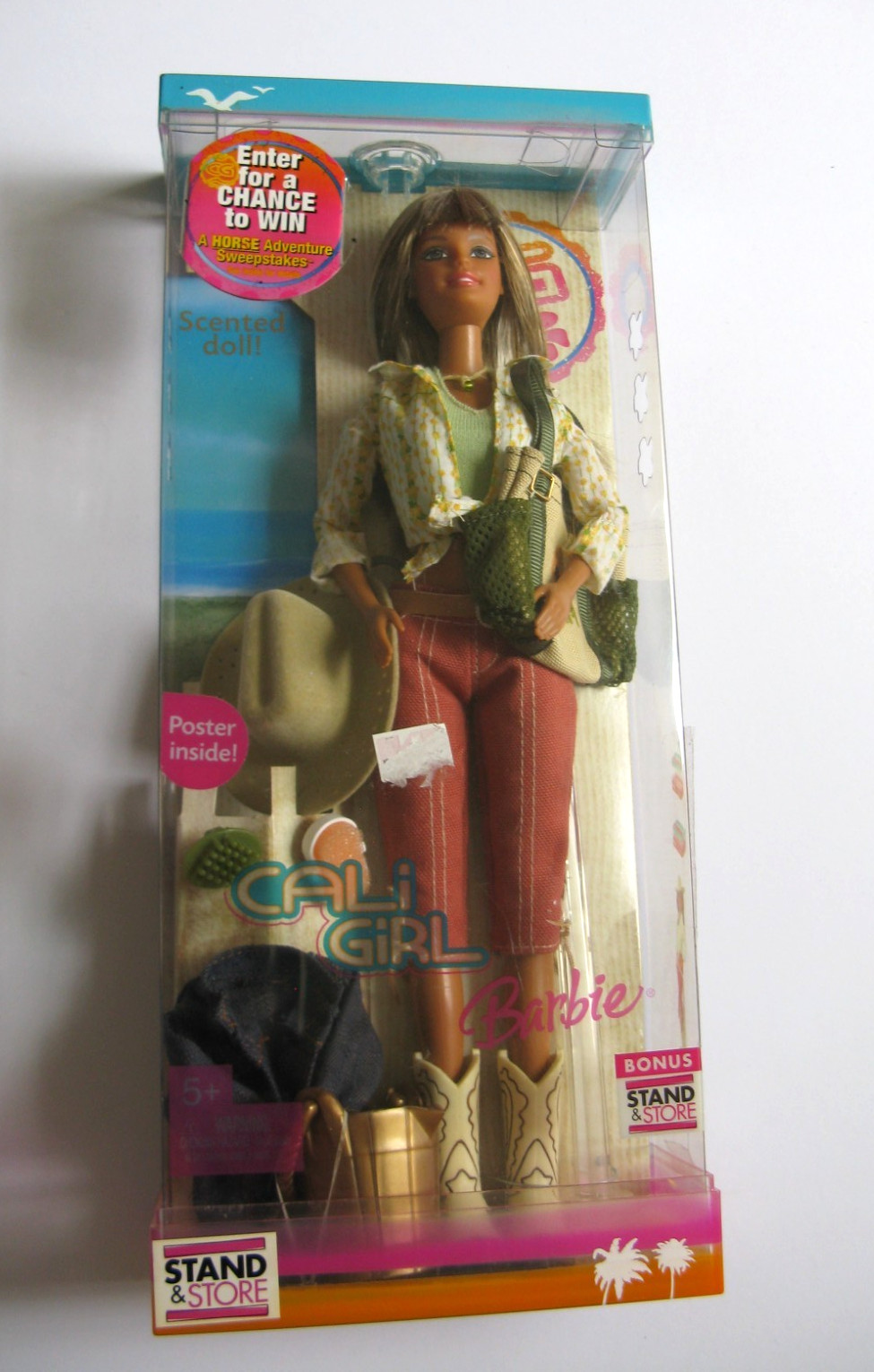 NOS NRFB BARBIE CALI GIRL 2004 G9058 HORSEBACK RIDING SCENTED DOLL