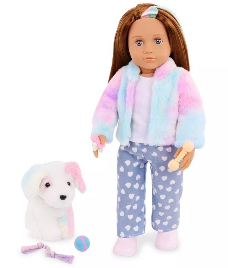 Our Generation SKYLAR & BOW Puppy & accessories Limited Edition 18″ Doll NEW