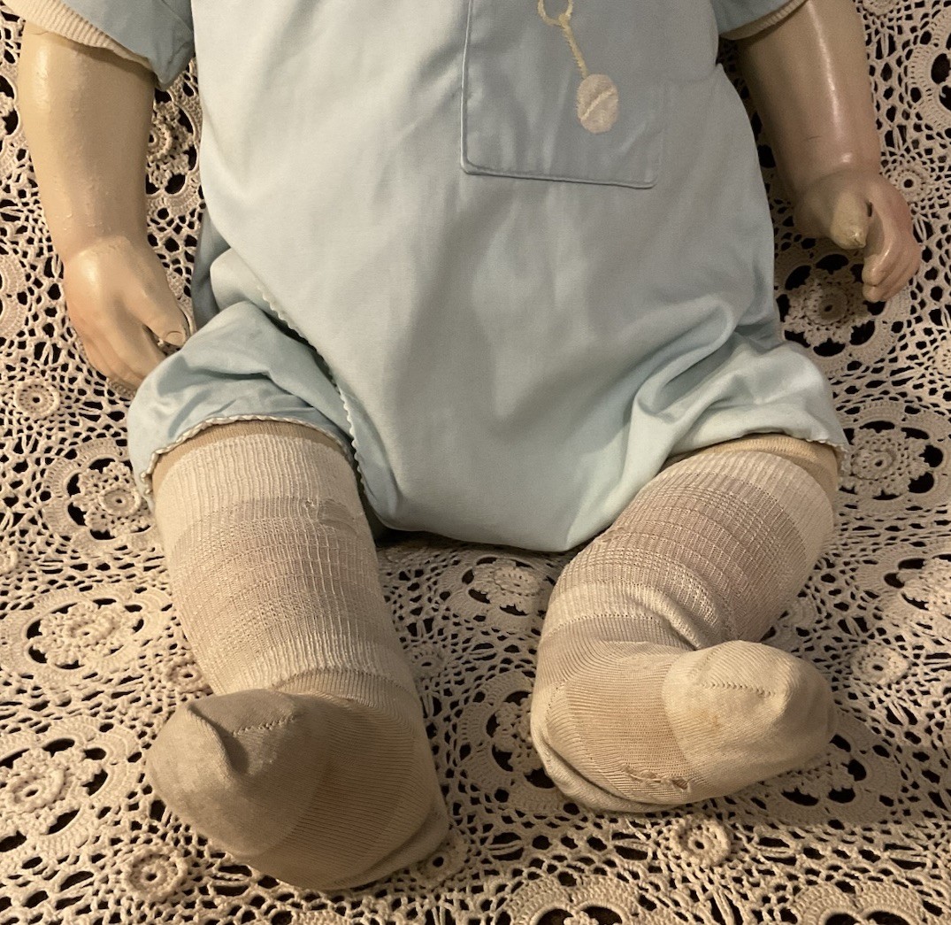 ANTIQUE COMPOSITION & CLOTH LIFE SIZE MANNEQUIN STORE DISPLAY BABY BOY DOLL RARE