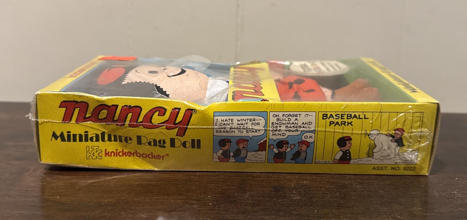 Vintage 1973 Knickerbocker Nancy & Sluggo Mini Cloth Rag Doll New In Box